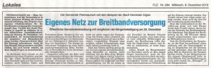 Artikel aus der Fränkischen Landeszeitung vom 8.12.2010